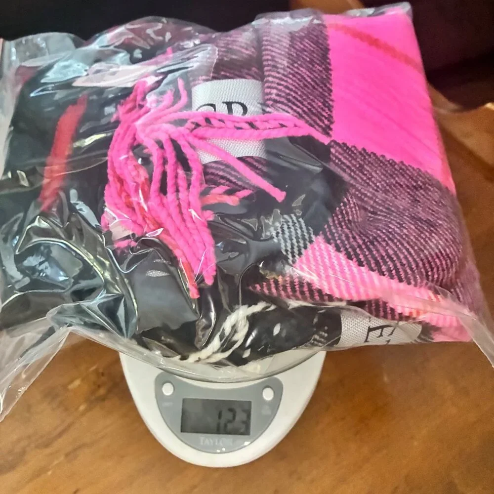 NWT 2 Victorias Secret Cozy Scarves Sparkle Buffalo Check Pink‎ & Red Plaid